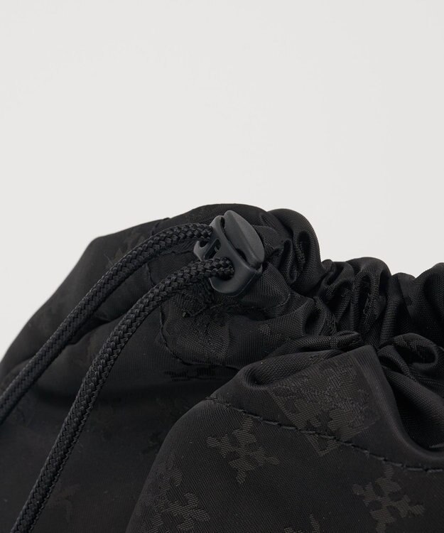 russet ナイロンジャガード巾着ポーチ L(Z-230) Trv-Black