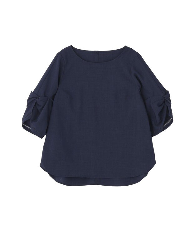 YECCA VECCA ハシゴレースタックスリーブブラウス Navy