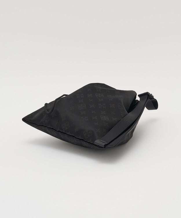 russet ナイロンジャガード巾着ポーチ L(Z-230) Trv-Black