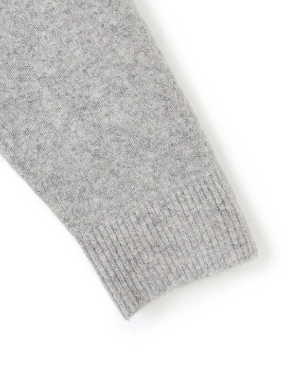 UNFILO ふわふわニット ロゴジャガード グレー×ブラックロゴ