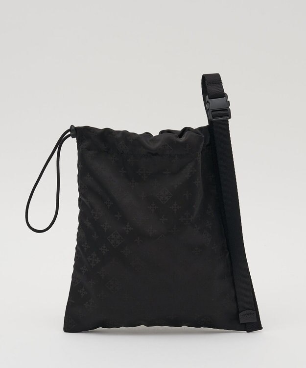 russet ナイロンジャガード巾着ポーチ L(Z-230) Trv-Black