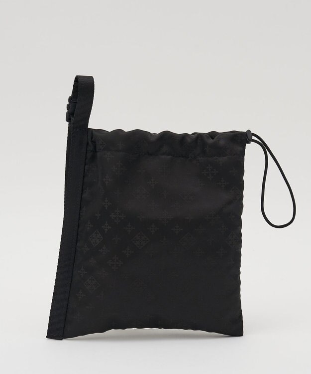 russet ナイロンジャガード巾着ポーチ L(Z-230) Trv-Black