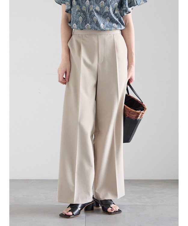 Te chichi 【雑誌掲載アイテム】ダブルクロスイージーワイドパンツ ベージュ