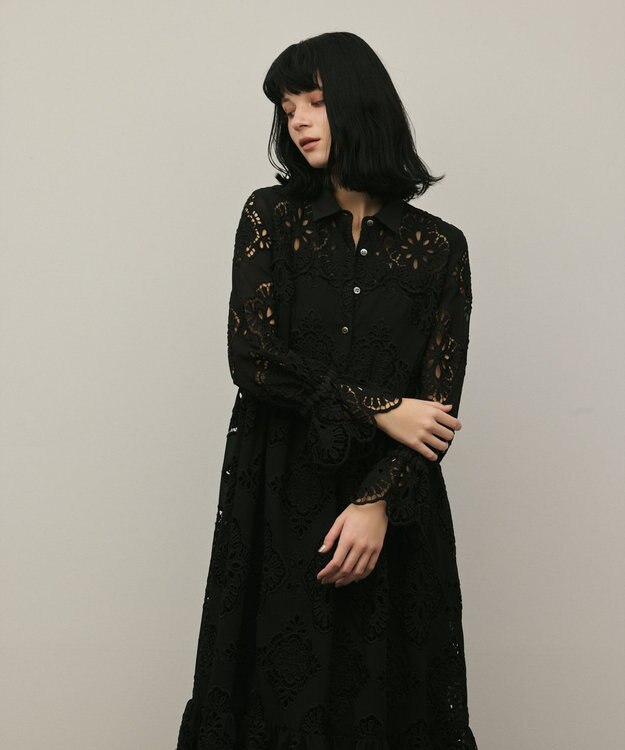 GRACE CONTINENTAL カットレースワンピース ブラック