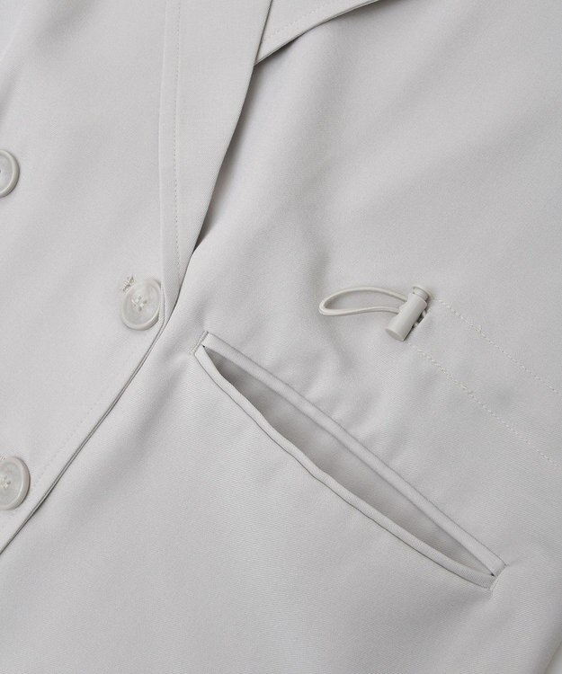 earth music&ecology 半袖サイドドロストジャケット Gray Beige