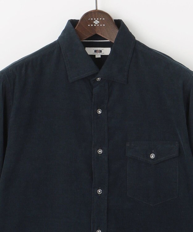 JOSEPH ABBOUD 【キングサイズ・ストレッチ】コーデュロイ シャツ ネイビー系