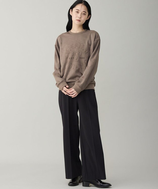 UNFILO MENS 【男女兼用】クリーンスエード エンボスロゴ クルー モカ