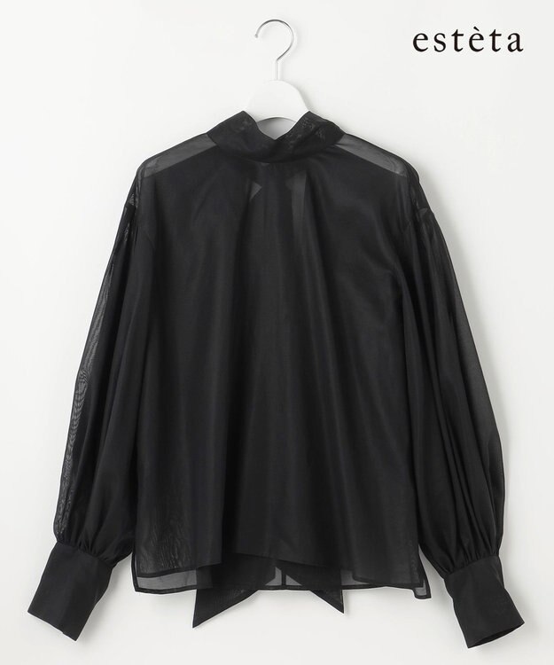 23区 【エステータ】コットンオーガンジー ブラウス ブラック系
