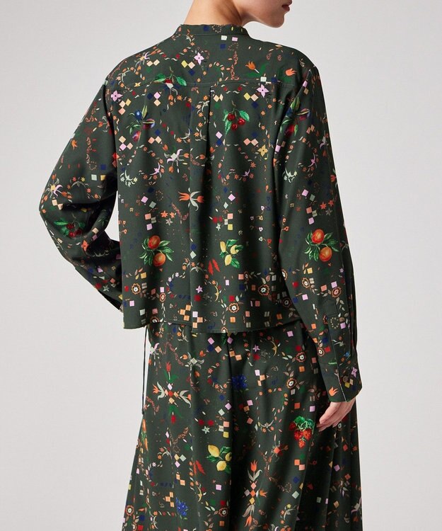 Paul Smith Keepsakeプリント ブラウス カーキ