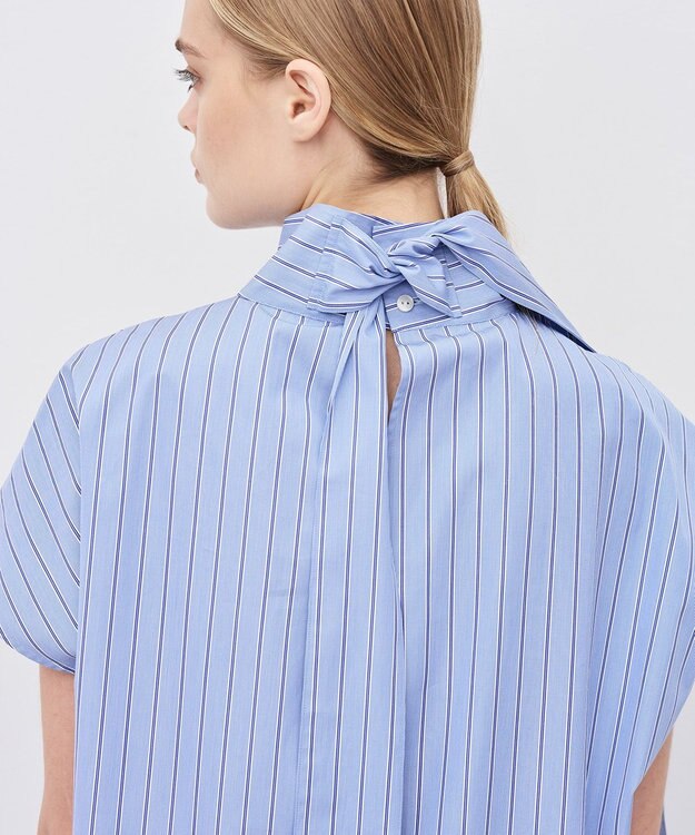 uncrave THOMAS MASON ボウタイブラウス ブルーストライプ