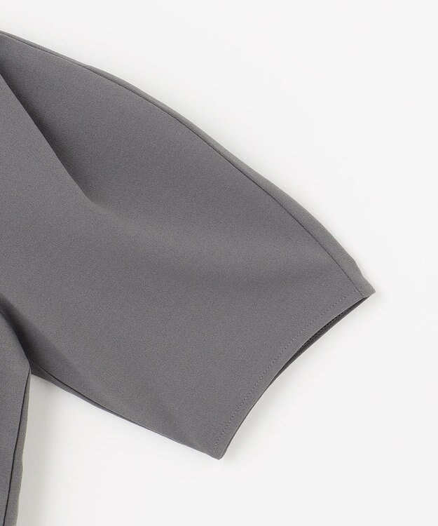 組曲 S 【WEB限定】ジョーゼットジャージーランタンスリーブ5分袖 ブラウス グレー系