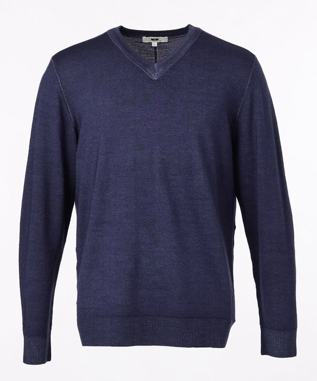JOSEPH ABBOUD ビンテージガーメントダイ　Vネックニット ネイビー系