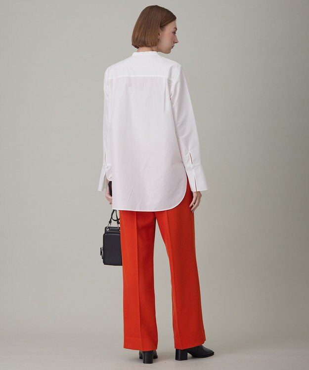 ICB L 【洗える】 トリアセコットンタイプライター シャツブラウス オフホワイト系