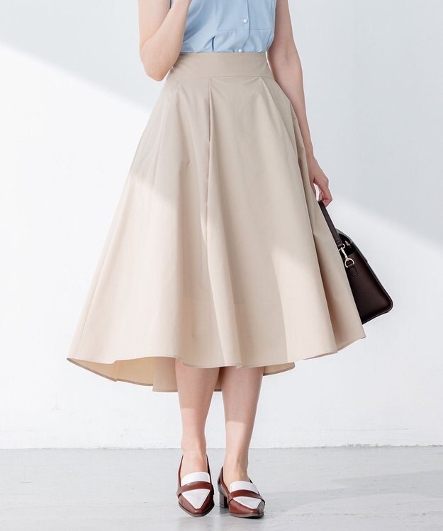 組曲 【速乾・撥水】ハイカウントタフタ スカート ベージュ系