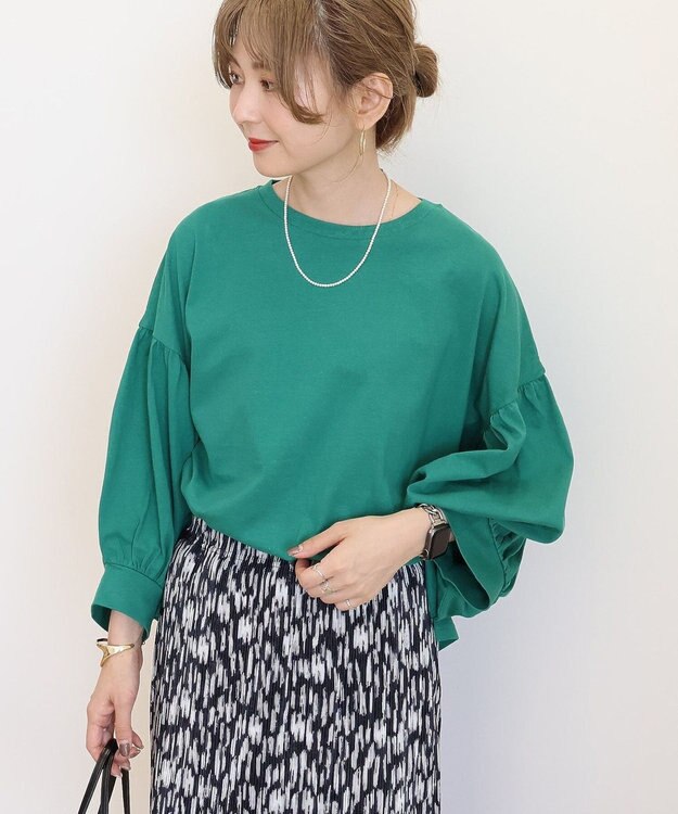 AMERICAN HOLIC ドルマンギャザースリーブカットプルオーバー Green