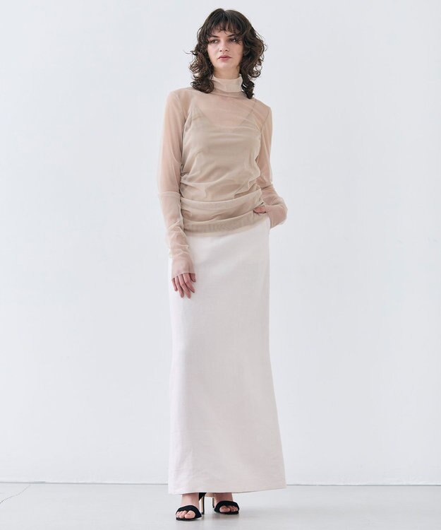 BEIGE， 【洗える・Precious 7月号掲載】ABELIA / コットンVラインカップ付きキャミソール Beige