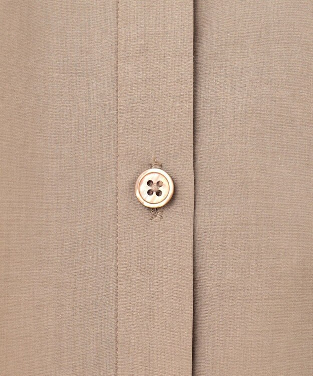 自由区 【洗える】テンセルコットンエンブロイダリーシャツ ブラウス モカ