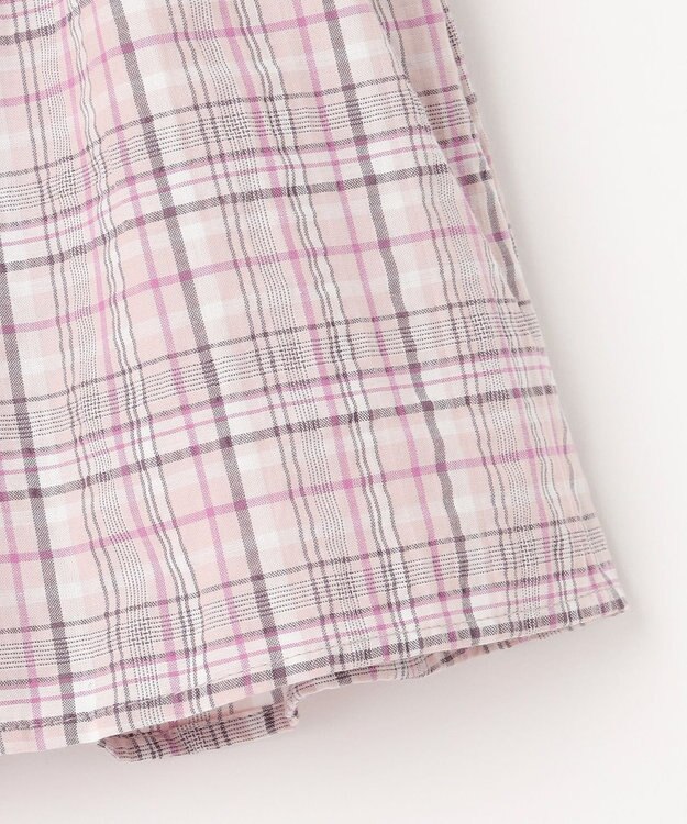 ANY KIDS チェック柄 ショート パンツ ブラウン系チェック