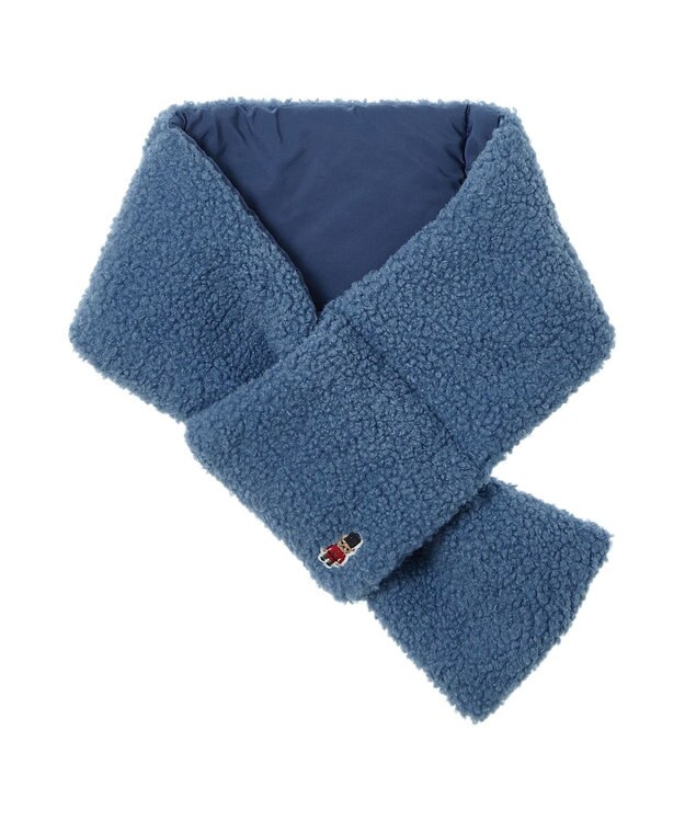 MOONBAT MACKINTOSH PHILOSOPHY 【洗える】バッキンガムベア付きPADDEDボアマフラー スカイブルー