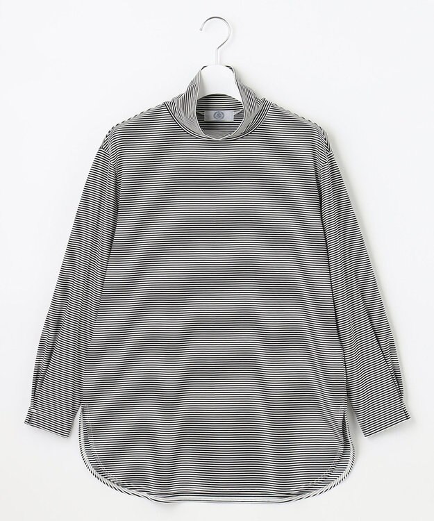 J.PRESS LADIES タートルジャージー ボーダー カットソー ブラック系1