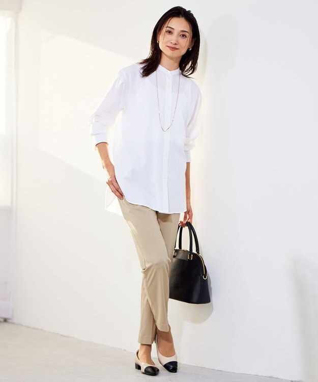 自由区 S ライトフィールジャージータックテーパード パンツ ベージュ