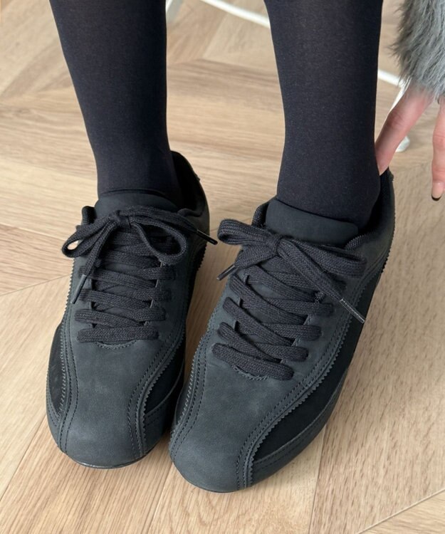 WEGO レースアップローカットスニーカー ブラック