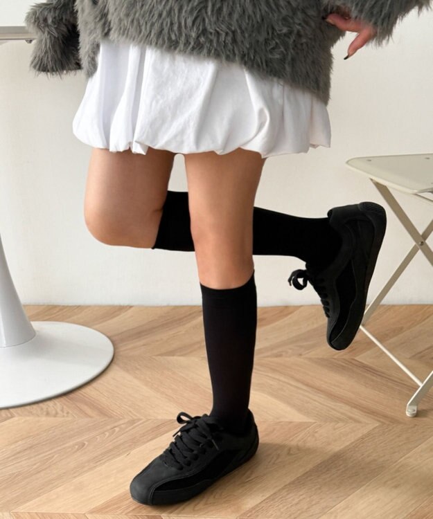 WEGO レースアップローカットスニーカー ブラック