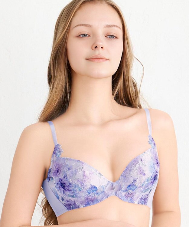 WACOAL ブラジャー 【ハグするブラ】 体温を感知してカラダになじむ 谷間メイク 脇高設計 レディース BXB478 /ワコール パープル