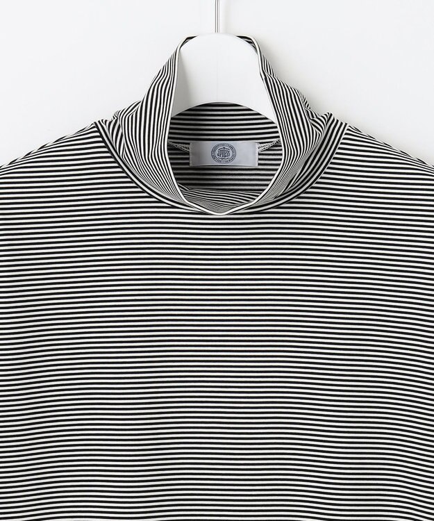 J.PRESS LADIES タートルジャージー ボーダー カットソー ブラック系1