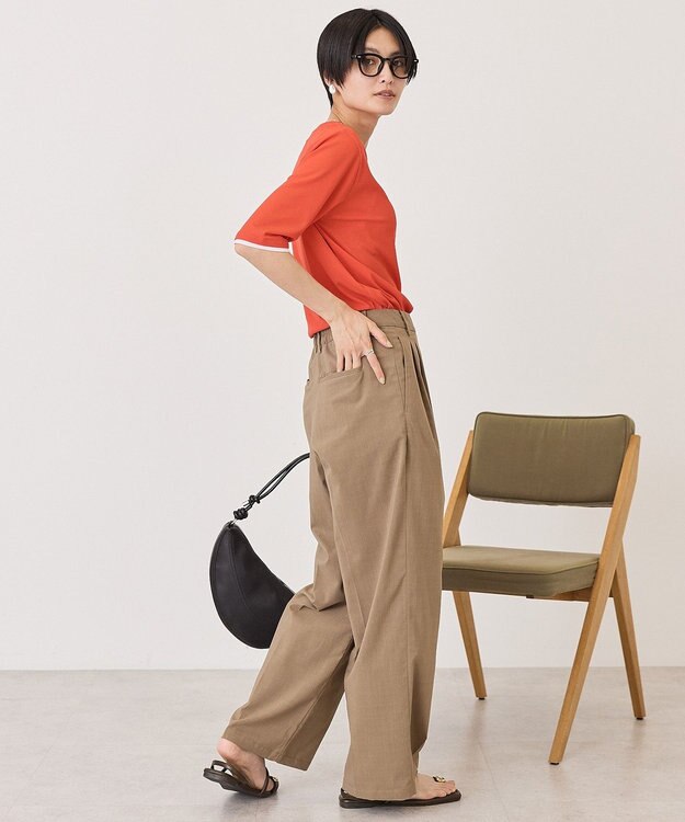 AMERICAN HOLIC シアーリブ配色プルオーバー Red
