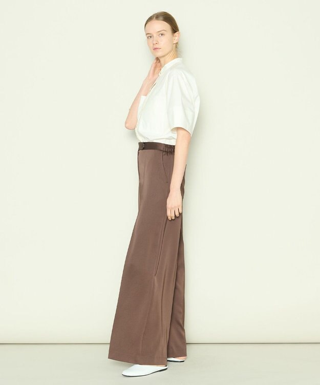 JOSEPH 【洗える】ドレーピーベネシャン　ワイドトラウザーズ Brown
