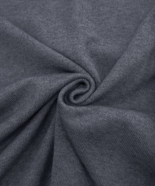 Tiaclasse 【洗える】Vネックリブニットチュニック グレー