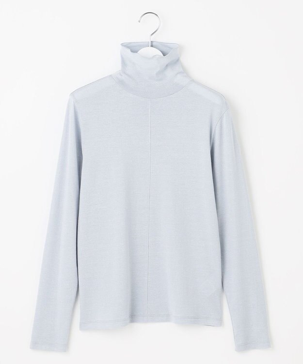 J.PRESS LADIES L タートルジャージー カットソー サックスラメ系