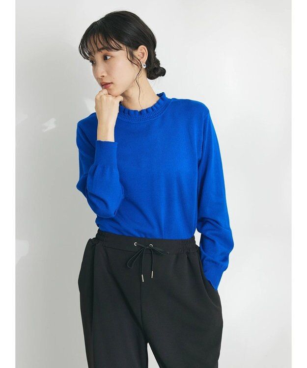 CRAFT STANDARD BOUTIQUE エリシャーリングニットプルオーバー Blue