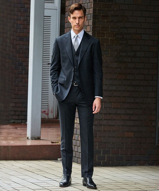 GOTAIRIKU シワになりにくい【御幸毛織/みゆきけおり】Superior160s  3ピーススーツ（グレー） グレー系