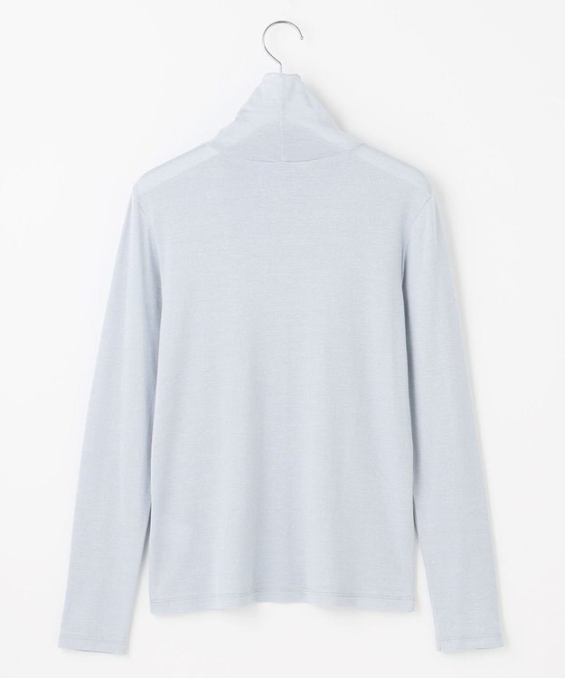 J.PRESS LADIES L タートルジャージー カットソー サックスラメ系