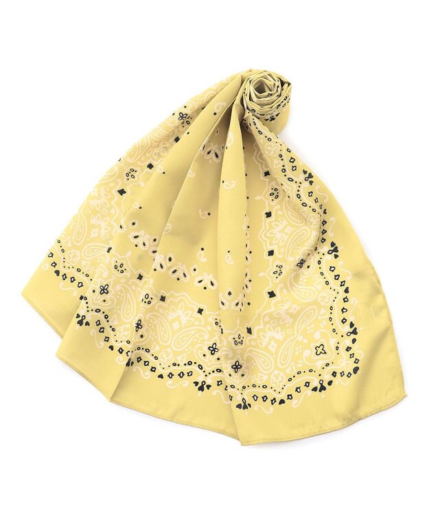 J.PRESS YORK STREET 【WOMEN】ペイズリープリント スカーフ イエロー系5