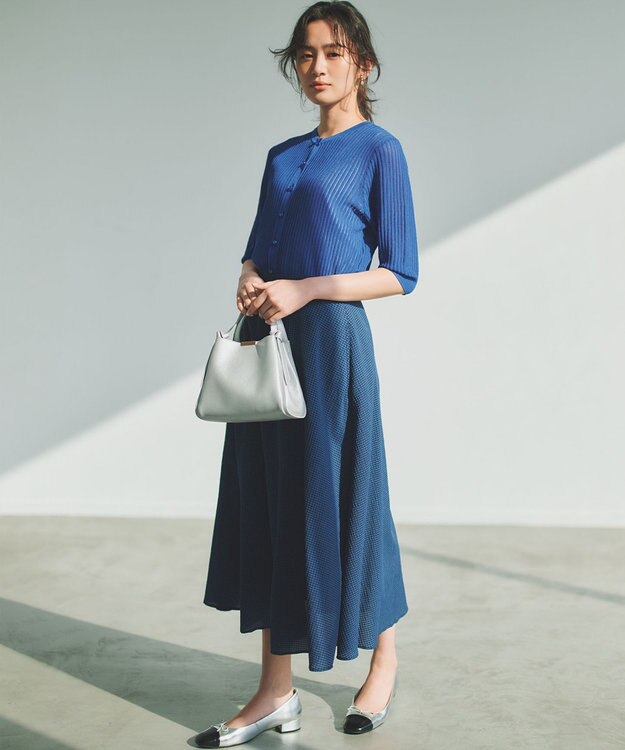 組曲 L 【先行予約】サッカーギンガムチェック フレアスカート ブルー系