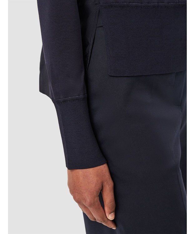 JOSEPH ジャージーハボタイ　ロングスリーブカーディガン Navy