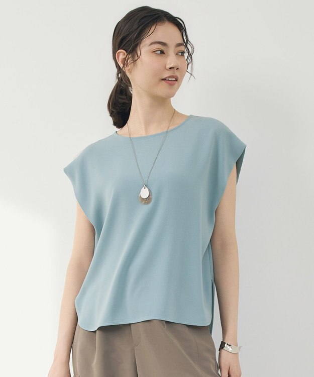 自由区 【WEB先行販売】ストレッチアムンゼンフレンチスリーブ カットソー サックス