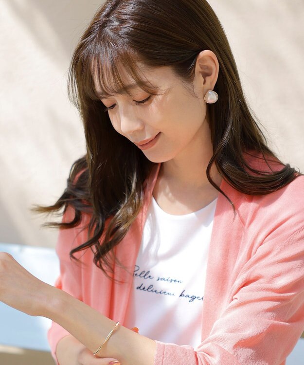 Tiaclasse 縁ありパールピアス ゴールド