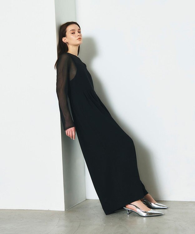 GRACE CONTINENTAL トリアセタックサロペット ブラック