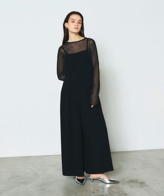 GRACE CONTINENTAL トリアセタックサロペット ブラック