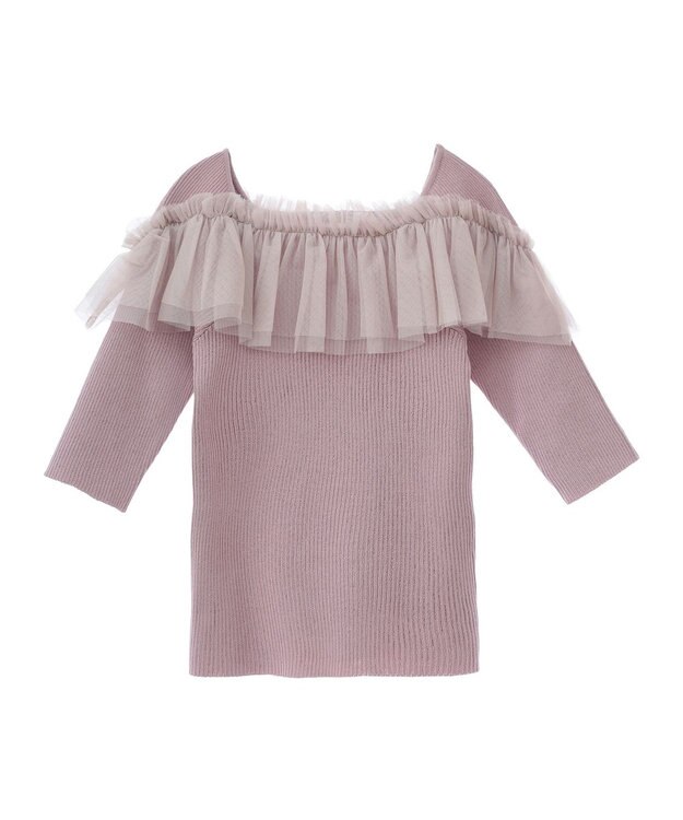 earth music&ecology デコルテチュールニットプルオーバー Dark Pink