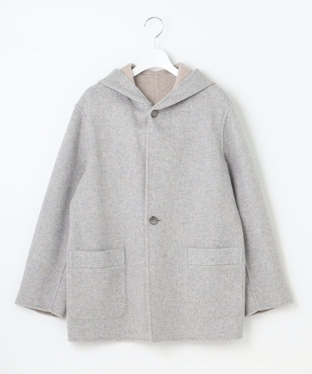 J.PRESS LADIES 【リバーシブル】ウールナイロン リバー フーデッドコート ベージュ系