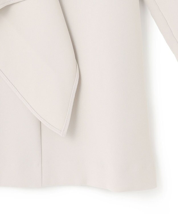 ICB L 【洗える】ライトダブルクロス フリルデザインブラウス トープ系