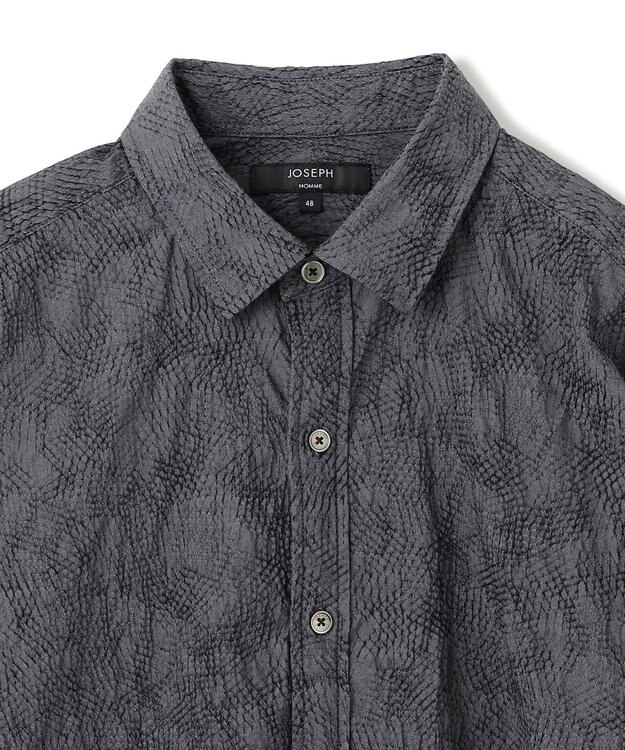 JOSEPH HOMME アブストラクトジャガード レギュラーカラーシャツ グレー系