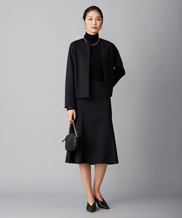 ICB 【洗える】エクストラファインメリノリブ タートルネックニット ブラック系