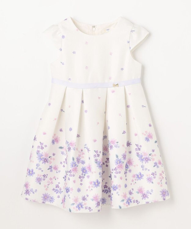 ANY KIDS 花柄プリント ワンピース エクリュ