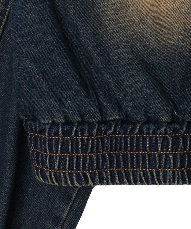 WEGO ヴィンテージウォッシュバイカージャケット デニム濃加工色